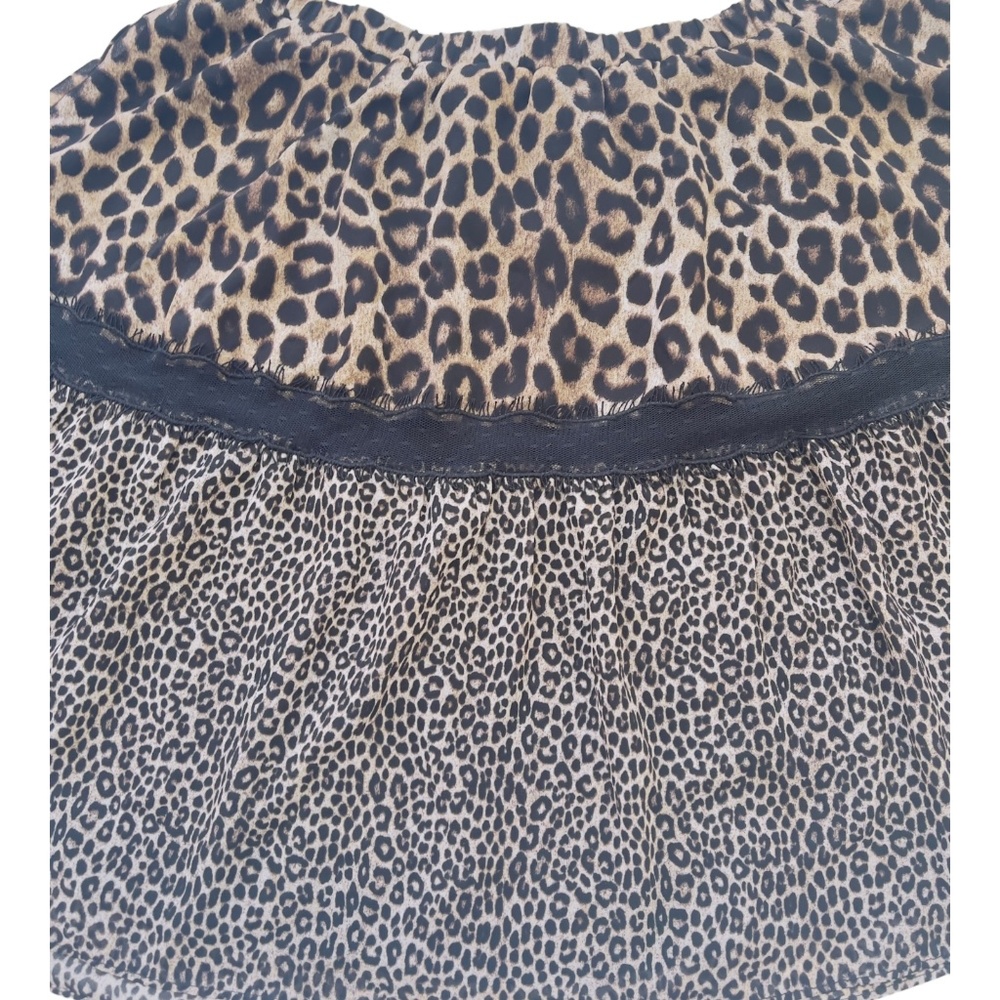 MICHAEL Michael Kors Animal Print Elastic Band Waist Tiered Ruffle Hem Skirt New - Picture 4 of 7